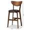 Baxton Studio Eline Black Faux Leather Upholstered Walnut Finished Counter Stool, PK2 144-8075 - alternate 2